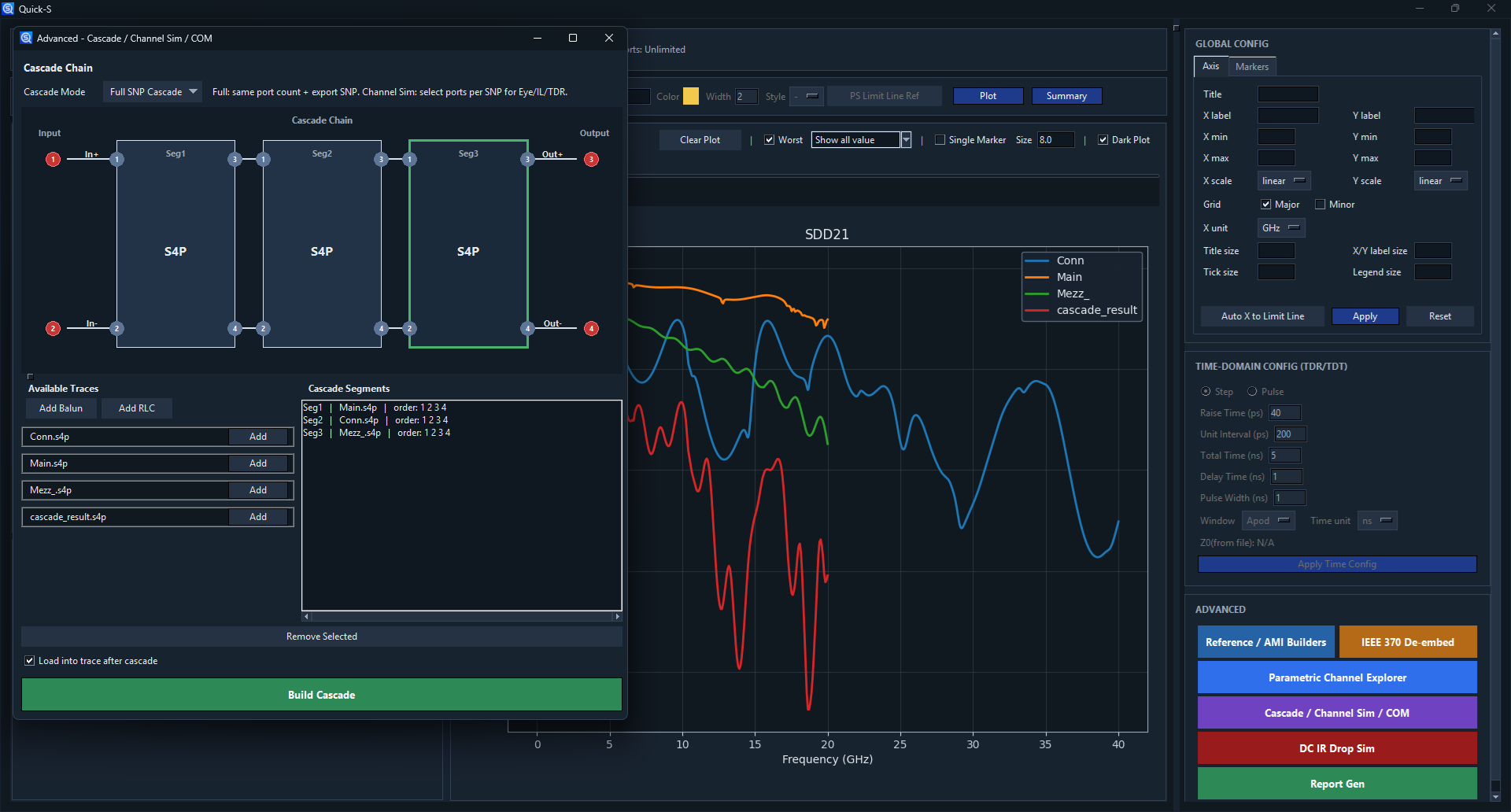 Quick-S SNP cascade workspace preview